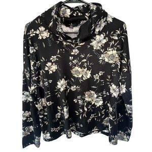 NWT Jules & Leopold Soft Floral Patterned Cowl Neck Boxy Sweater